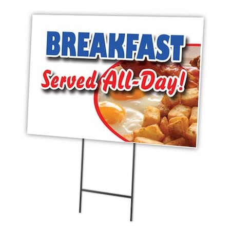 Signmission Breakfast Served All D Yard & Stake outdoor plastic coroplast window, C-1824 Breakfast Served All D C-1824 Breakfast Served All D